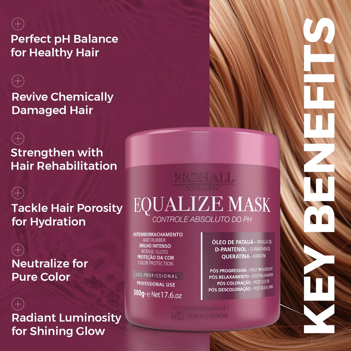 PH Stabilizing Equalize Hair Mask for Damaged Hair-Deep Conditioning Hair Mask Treatment for Color, Keratin Treated & Bleached Blonde Hair-Neutralize Toxic Chemical & Balance PH Level-Prohall Cosmetic