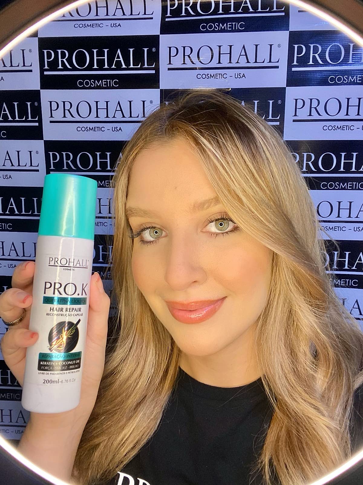 Prohall Cosmetic Pro K Liquid Keratin Hair Treatment for Dry & Damaged Hair – Pro K Beautiful Brazilian Treatment - Adds Volume, Frizz Control & Hair Shine Spray - 6.76 fl. Oz