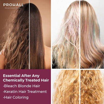 PH Stabilizing Equalize Hair Mask for Damaged Hair-Deep Conditioning Hair Mask Treatment for Color, Keratin Treated & Bleached Blonde Hair-Neutralize Toxic Chemical & Balance PH Level-Prohall Cosmetic