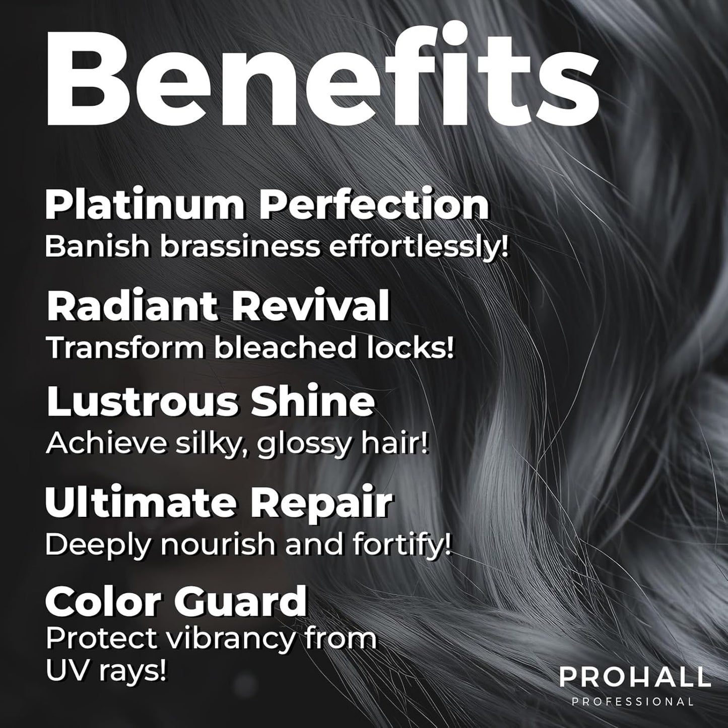 Prohall Cosmetic Platinum Blonde Toning Mask for Dry Damaged &amp; Brassy Hair-Neutralize Yellowness &amp; Promote Platinum Tone-16.9 Fl Oz