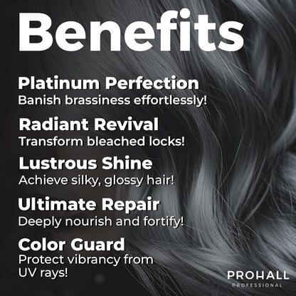 Prohall Cosmetic Platinum Blonde Toning Mask for Dry Damaged &amp; Brassy Hair-Neutralize Yellowness &amp; Promote Platinum Tone-16.9 Fl Oz